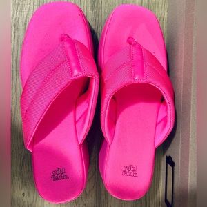 Fluorescent Pink Slippers